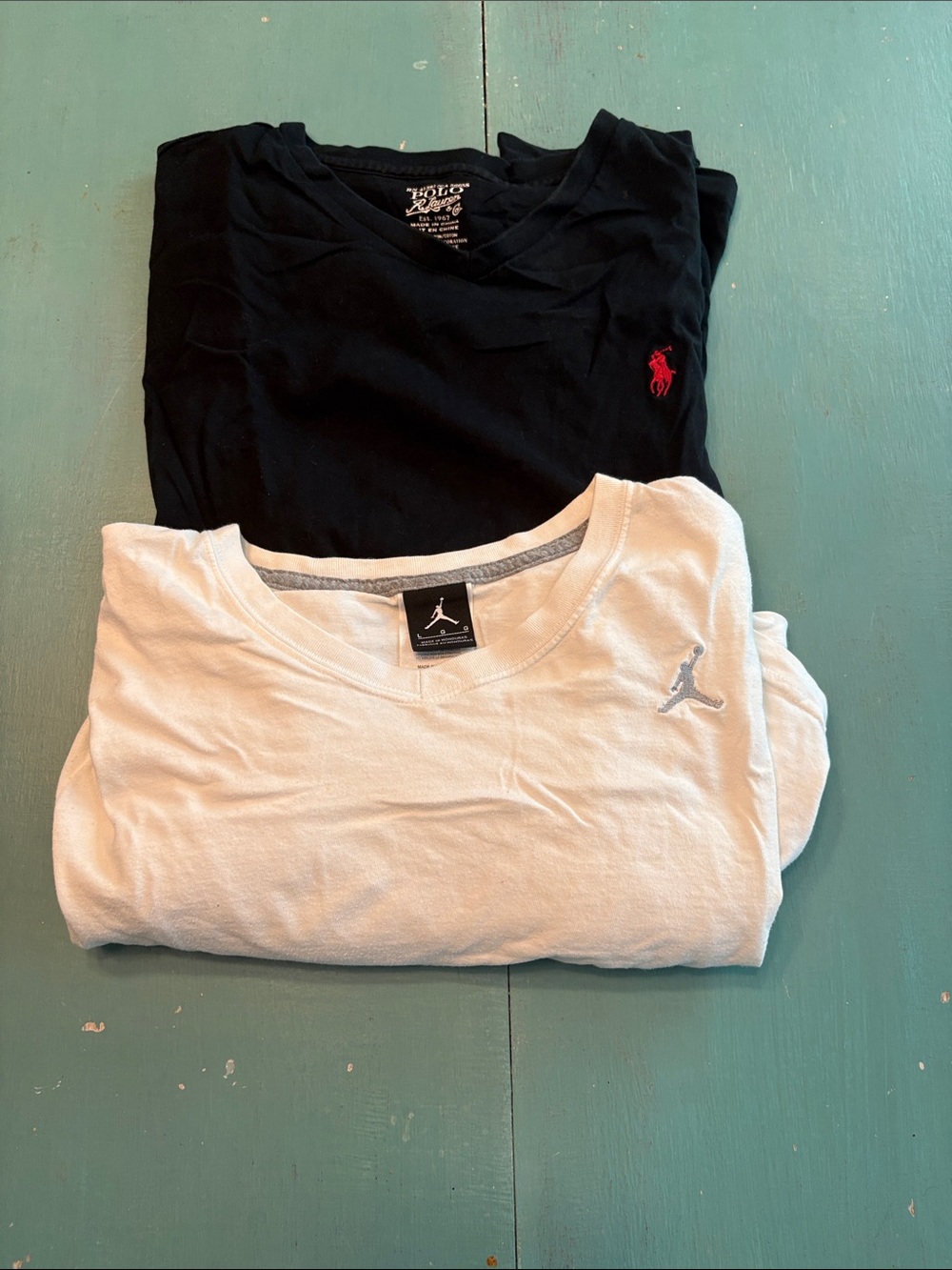 Polo by Ralph Lauren Black Short Sleeve V-Neck with Red Pony